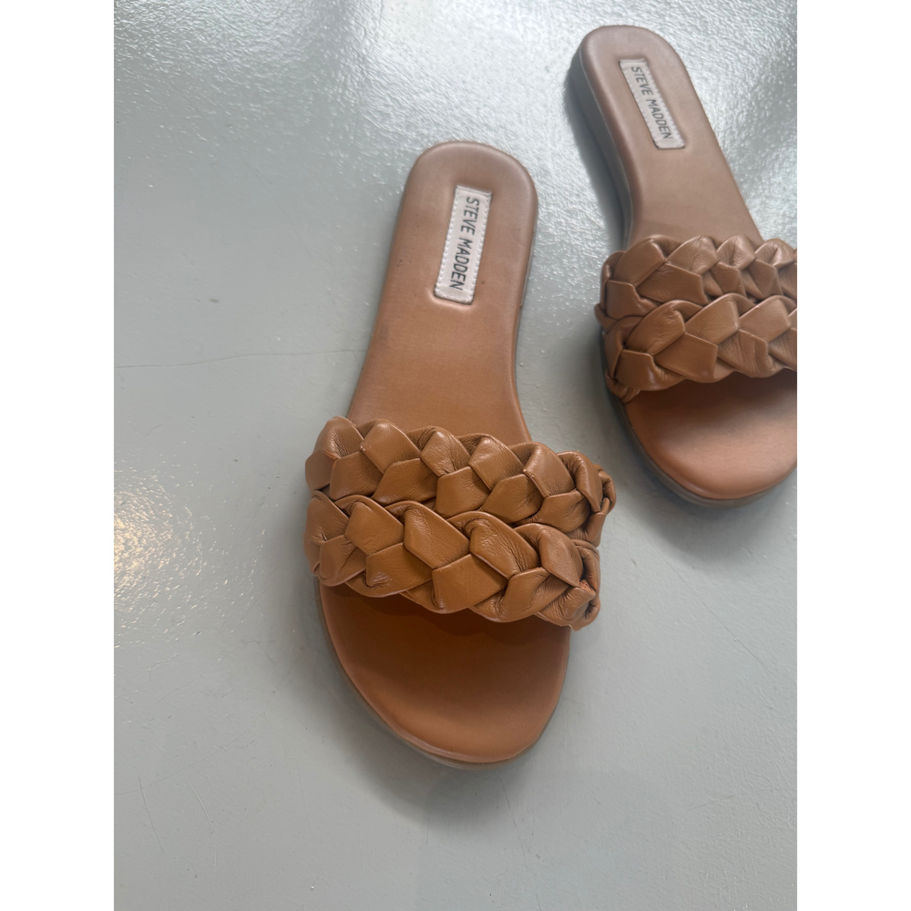 Steve Madden Braided Leather Brown Sandal size 8 - Picture 4 of 6